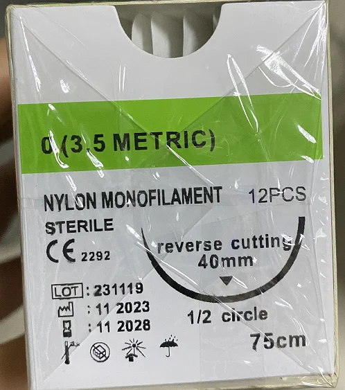 Hilo de sutura absorbente para mascotas, accesorio de 75CM con aguja 2/0, 3/0, 4/0, 5/0, para pruebas de enseñanza y ejercicios, 12 piezas - Imagen 4