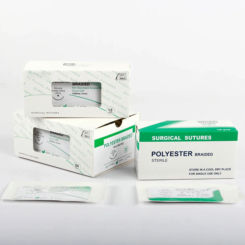 Hilo de sutura absorbente para mascotas, accesorio de 75CM con aguja 2/0, 3/0, 4/0, 5/0, para pruebas de enseñanza y ejercicios, 12 piezas - Imagen 3