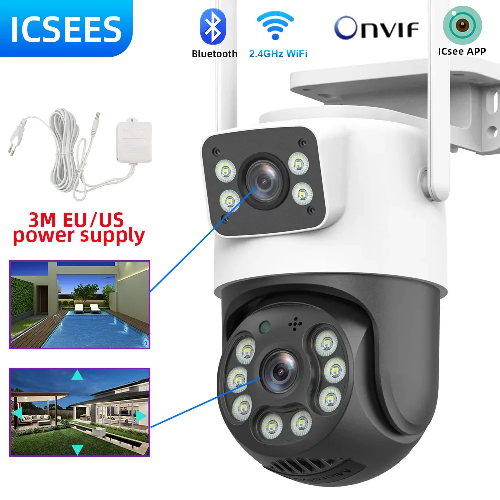 camara vigilancia wifi camara vigilancia wifi exterior Cámara de vigilancia Wifi 4K 8MP, lente Dual, inalámbrica, seguridad al aire libre, PTZ, cámaras IP, AI, detección humana, cámara CCTV, Zoom Digital 4X - Imagen 5