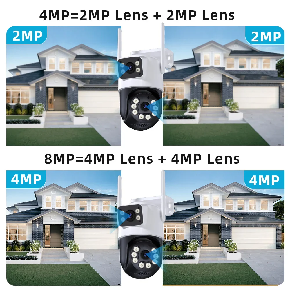 camara vigilancia wifi camara vigilancia wifi exterior Cámara de vigilancia Wifi 4K 8MP, lente Dual, inalámbrica, seguridad al aire libre, PTZ, cámaras IP, AI, detección humana, cámara CCTV, Zoom Digital 4X - Imagen 2