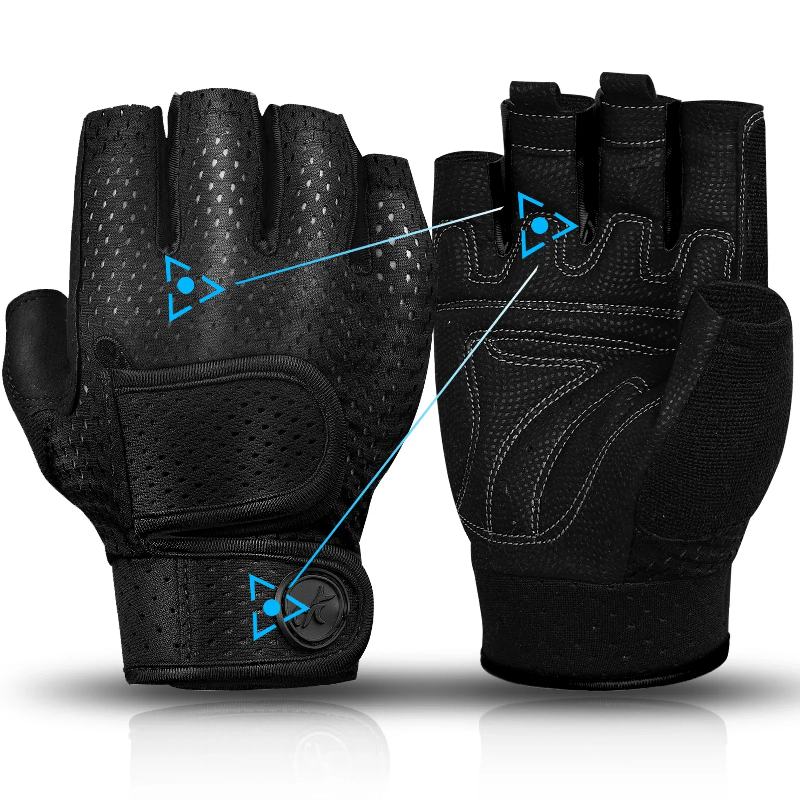 MOREOK-guantes de gimnasio antideslizantes para hombre, almohadillas de 3MM para entrenamiento de fuerza, levantamiento de pesas, Kettlebell, ejercicio, Fitness - Imagen 4