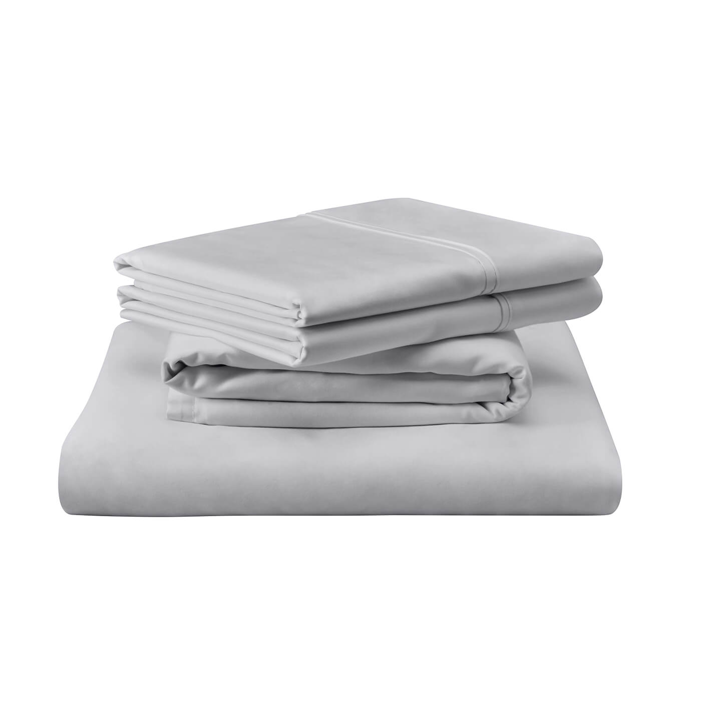 Juego de Sábanas – Luxe Algodón Egipcio Tempur Plata Queen (Silver Mist)